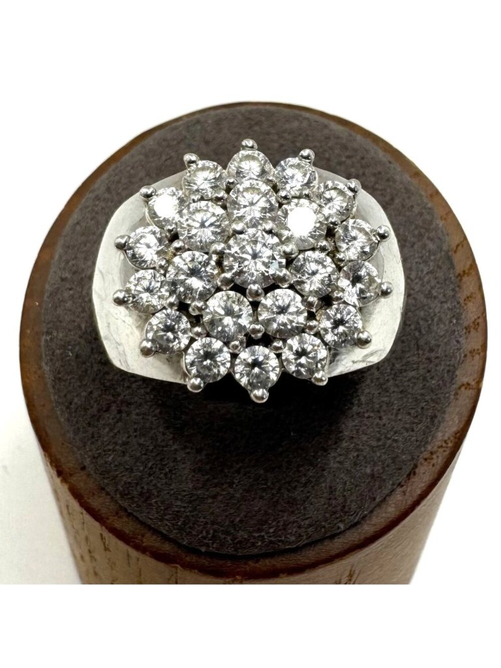 Sterling Silver 925 Cubic Zirconia Tapered Band Cluster Ring Size 9.5